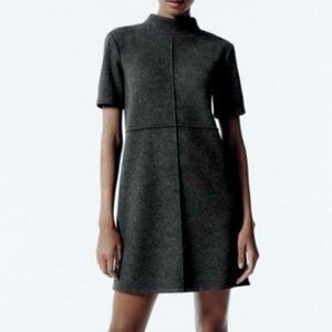 Zara Women's Gray Short Sleeve Knit Dress Size S